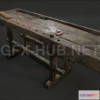 1189900 - PBR Game 3D Model - Woodworking workbench