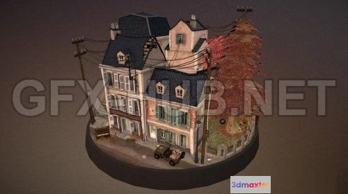 1189906 - PBR Game 3D Model - World War 2 City