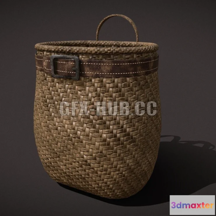 1189916 - PBR Game 3D Model - Woven Backpack Basket