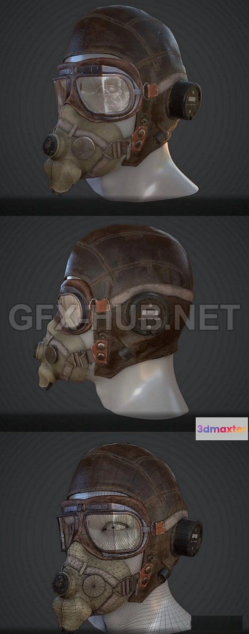 1189926 - PBR Game 3D Model - WW2 Aviator Helmet PBR