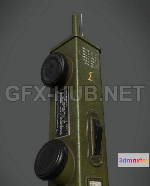 1189930 - PBR Game 3D Model - WW2 BC 611 Radio