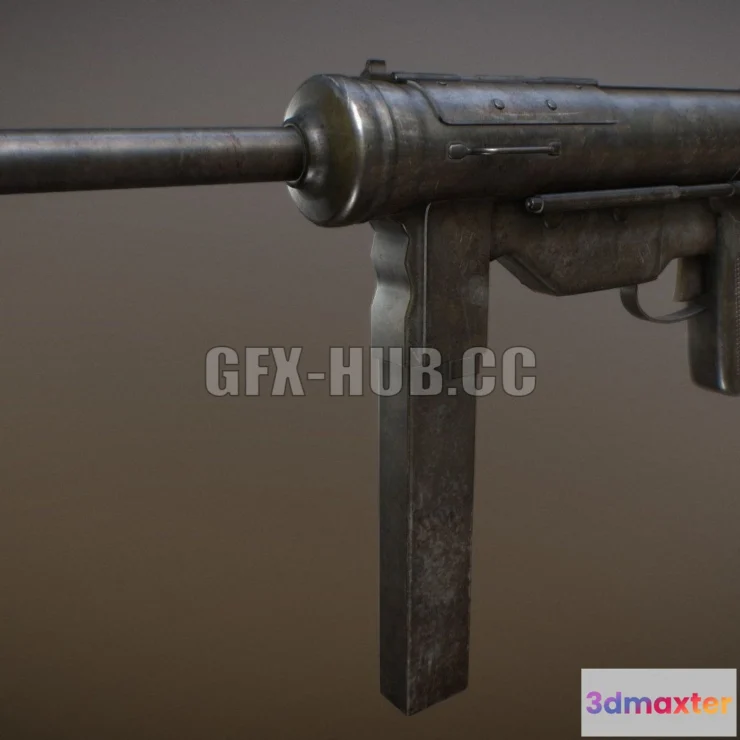 1189940 - PBR Game 3D Model - WW2 Grease Gun