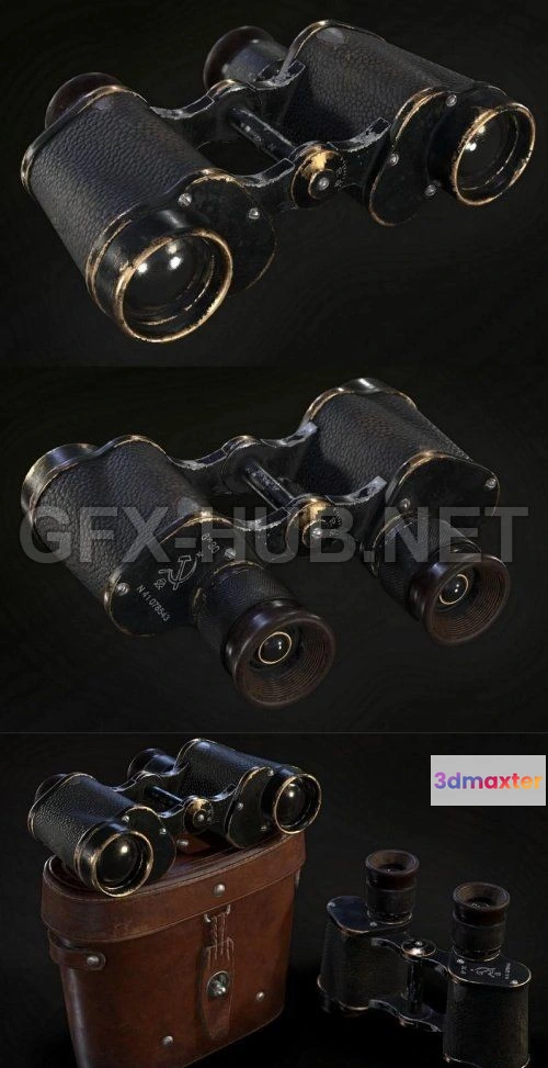 1189946 - PBR Game 3D Model - WW2 Soviet Binoculars