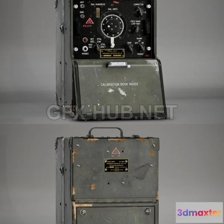 1189950 - PBR Game 3D Model - WWII Frequency Meter