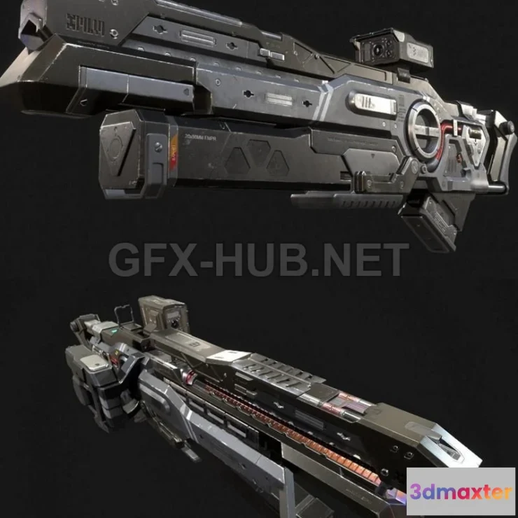 1189956 - PBR Game 3D Model - XM56 20mm Variable Velocity Ordnance Launcher