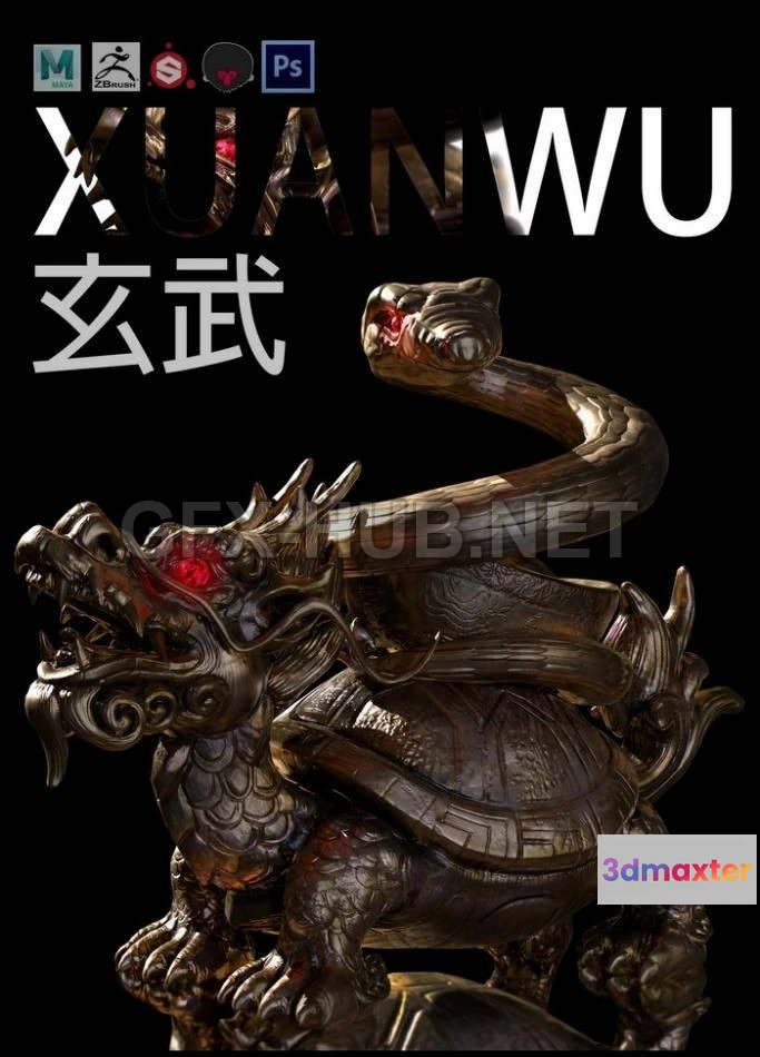 1190022 - PBR Game 3D Model - Zhenwu Emperor PBR