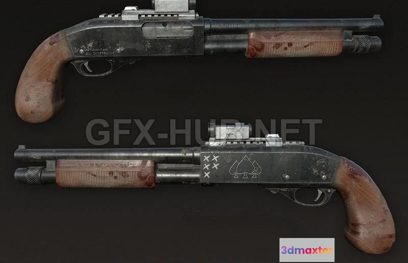 1190034 - PBR Game 3D Model - Zombie Shotgun PBR