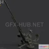 1190038 - PBR Game 3D Model - ZPU-1 Anti-Air Gun