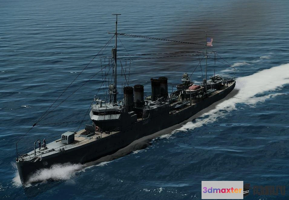 1513708 - ships 3d models - Clemson Destroyer - Clemson Destroyer 3D Max