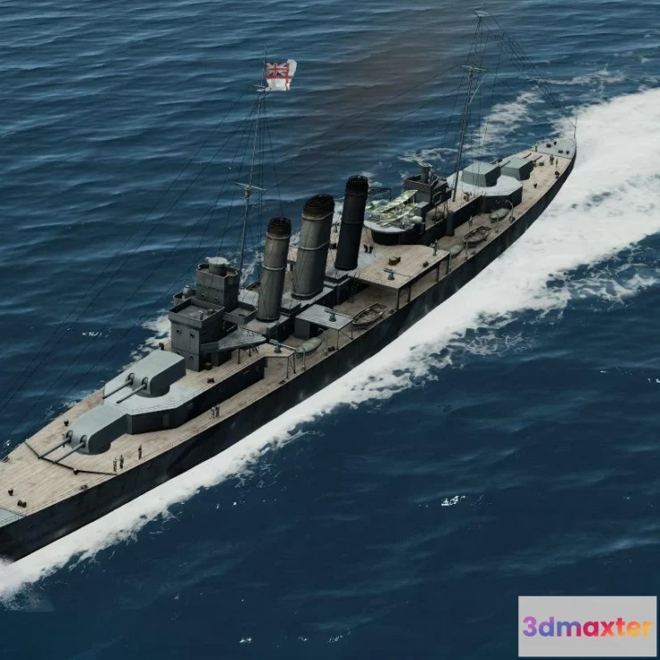 1513760 - ships 3d models - Kent Heavy Cruiser - Kent Heavy Cruiser 3D Max