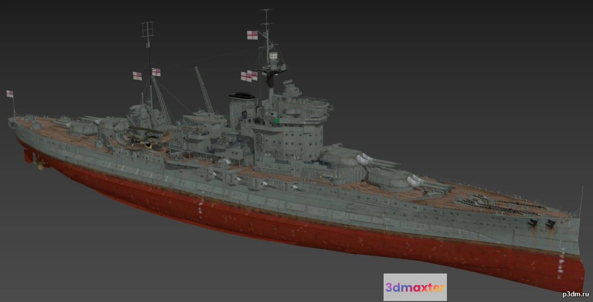 1513928 - ships 3d models - Warspite 1941 - Warspite_1941 3D Max