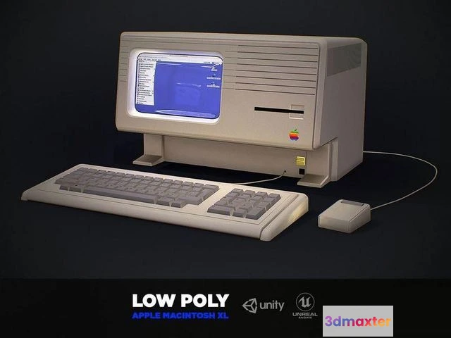 1518992 - PBR Game 3D Models - Apple macintosh xl old computer 3D Max