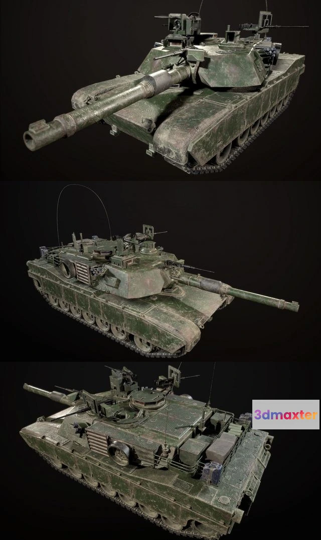 1519000 - PBR Game 3D Models - AS - M1A2 Abrams Main Battle Tank k1gV6 3D Max