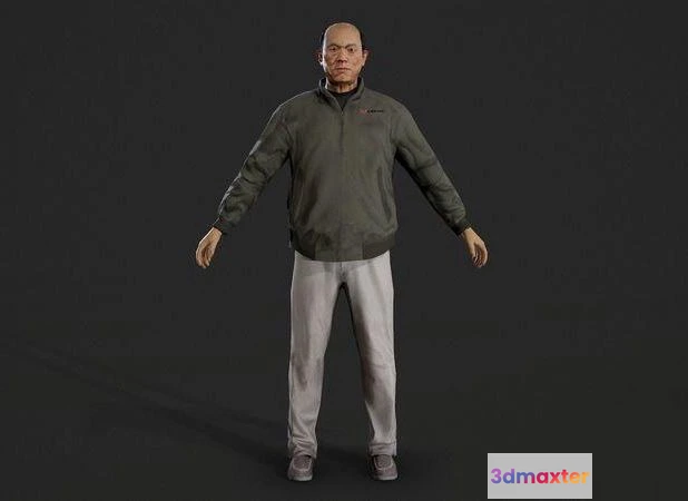1519010 - PBR Game 3D Models - Asian worker mechanic leader 3D Max