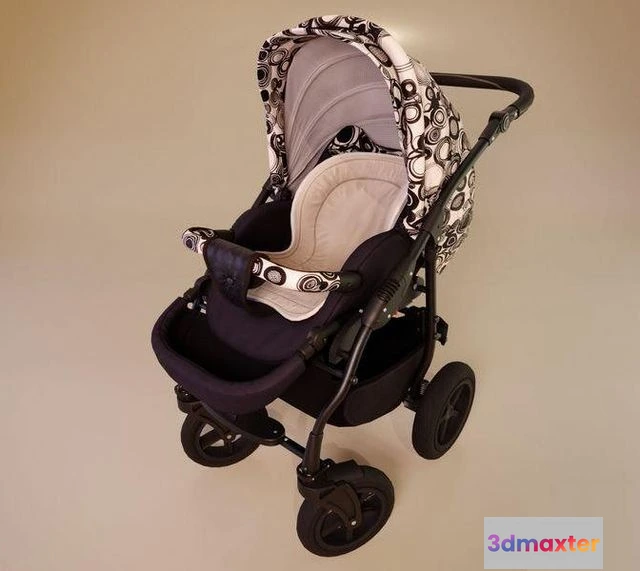 1519018 - PBR Game 3D Models - Baby Stroller Pram 3D Max