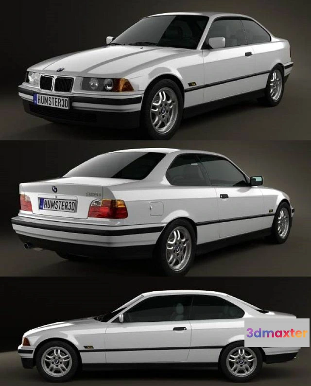 1519028 - PBR Game 3D Models - BMW 3 Series E36 coupe 1994 3D Max