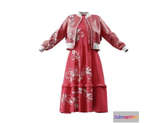 1519042 - PBR Game 3D Models - Bomber Dress 3D Max