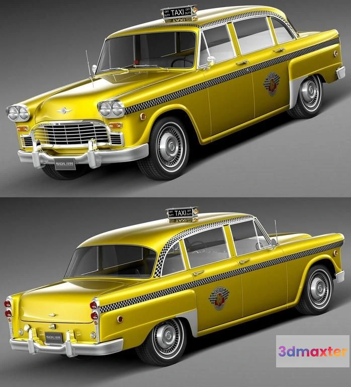 1519072 - PBR Game 3D Models - Checker Cab A8 Marathon 1956-1982 3D Max