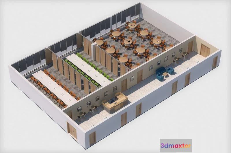 1519136 - PBR Game 3D Models - Conference Room with Hall 3D Max