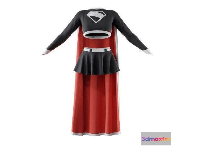1519144 - PBR Game 3D Models - Cute Super Girl Outfit 3D Max