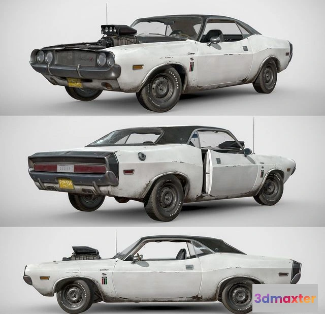 1519156 - PBR Game 3D Models - Dodge Charger 1968 White Ghost BXbwlk 3D Max
