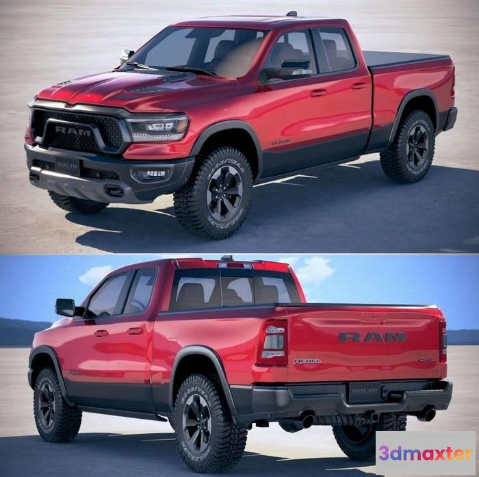 1519164 - PBR Game 3D Models - Dodge RAM 1500 Rebel 2019 3D Max