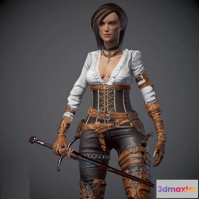 1519198 - PBR Game 3D Models - Female assassin 3D Max