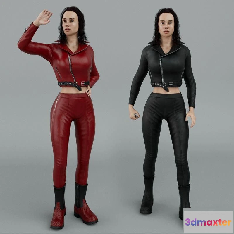 1519202 - PBR Game 3D Models - Female Rigged 3D Max