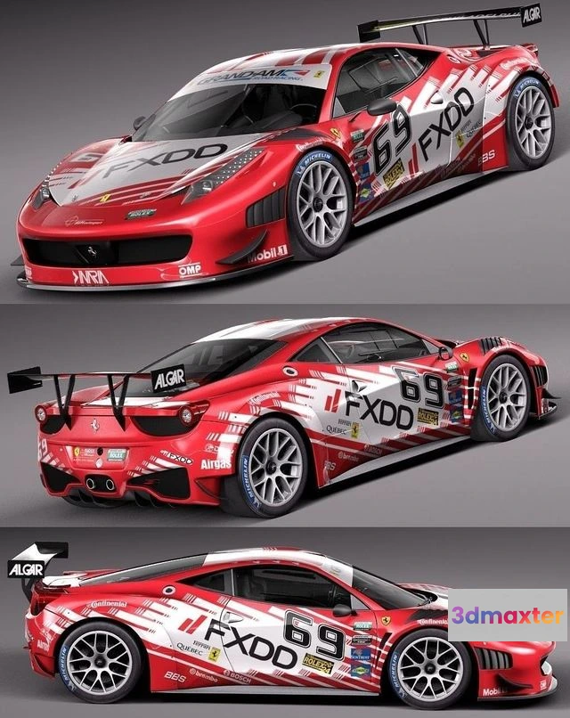 1519204 - PBR Game 3D Models - Ferrari 458 GT3 Race Car 2014 3D Max