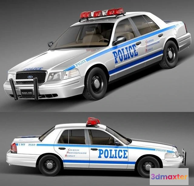 1519262 - PBR Game 3D Models - Ford Crown Victoria Police Car 1998-2011 3D Max