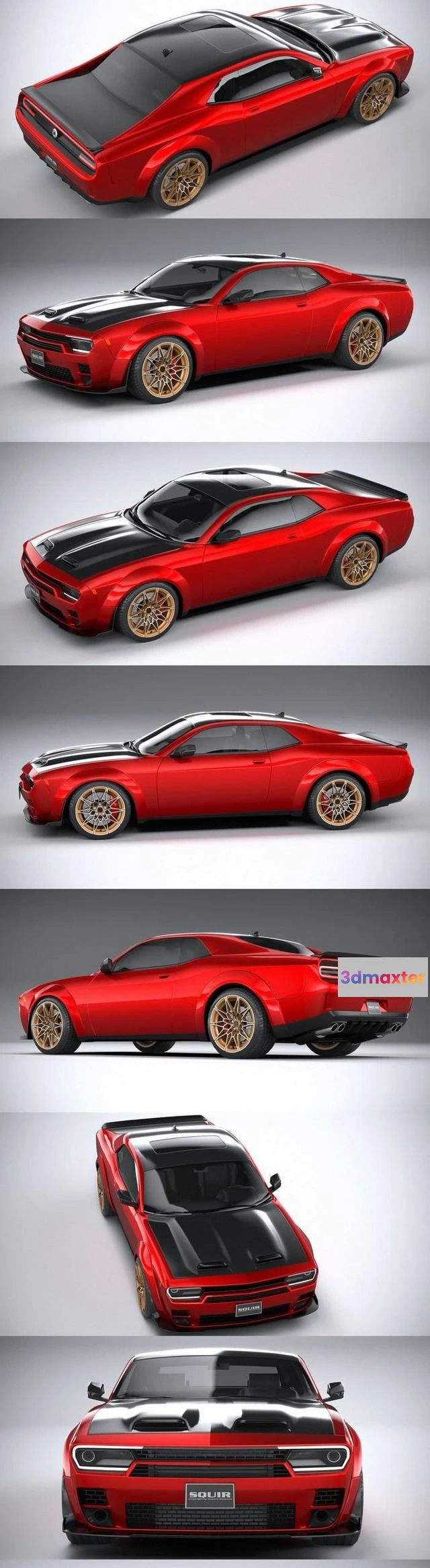 1519308 - PBR Game 3D Models - Generic Muscle Car 2021 3D Max