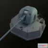 1519314 - PBR Game 3D Models - Gun A-190 universal ship gun mount 3D Max