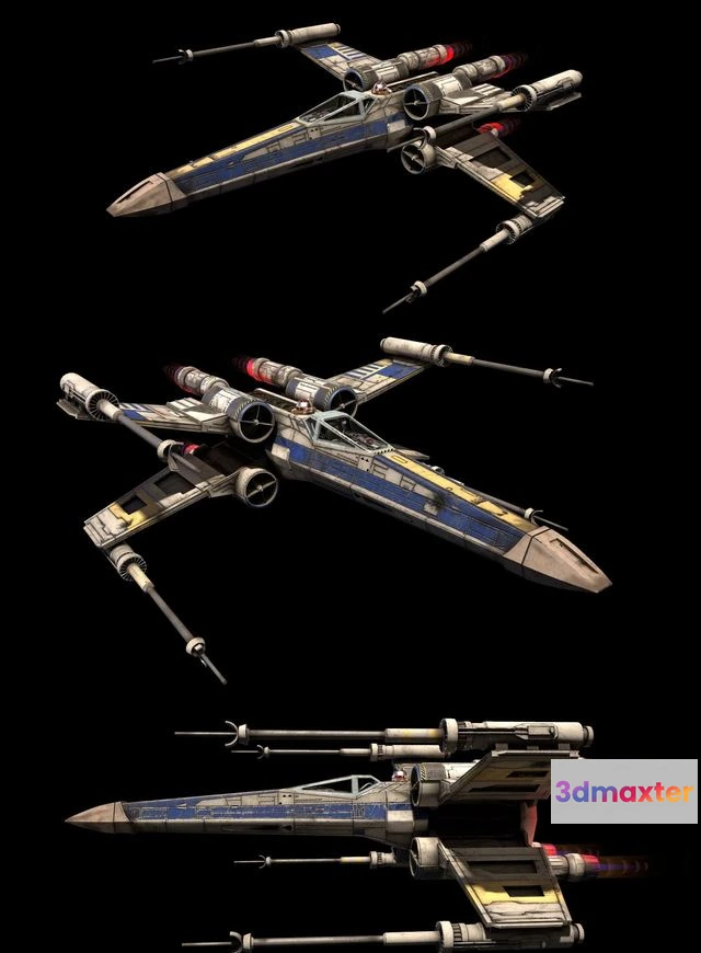 1519356 - PBR Game 3D Models - Incom T-65 X-Wing Starfighter 2LLXy 3D Max