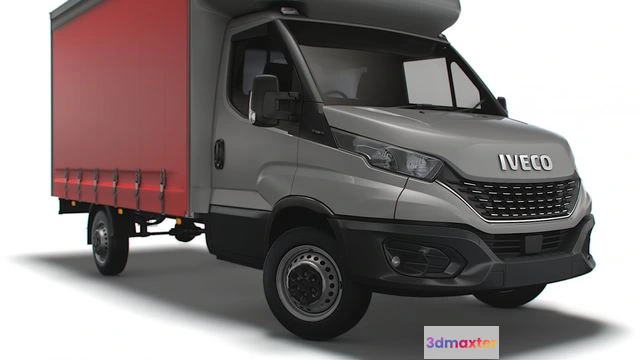 1519374 - PBR Game 3D Models - Iveco Daily Luton Curtainsider 2021 3D Max
