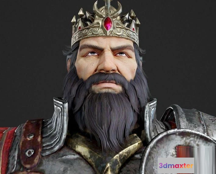 1519410 - PBR Game 3D Models - King armour axe helmet 3D Max