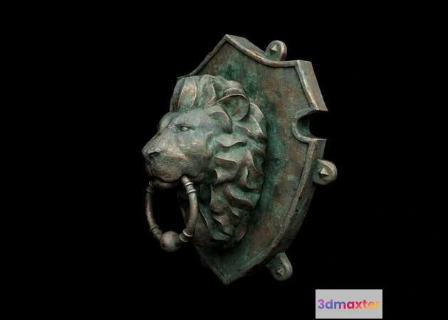 1519426 - PBR Game 3D Models - Lion Door Knocker 3D Max