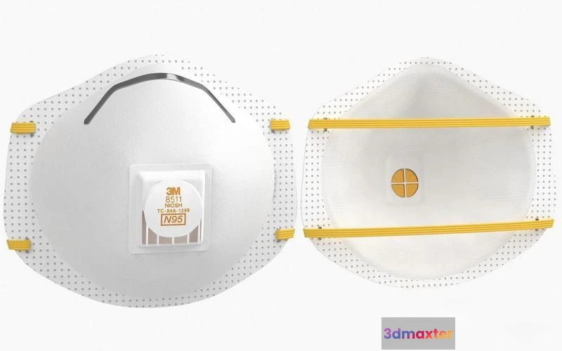 1519446 - PBR Game 3D Models - Mask Particulate Respirator 8511 3D Max