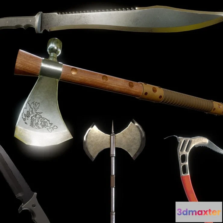 1519468 - PBR Game 3D Models - Melee pack 3D Max