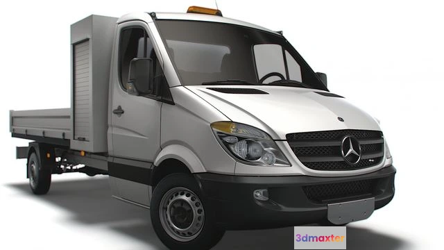 1519482 - PBR Game 3D Models - Mercedes Benz Sprinter Single Cab Tipper Toolpod 2008 3D Max