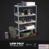 1519506 - PBR Game 3D Models - Metal Shelf Collection with garbage 3D Max
