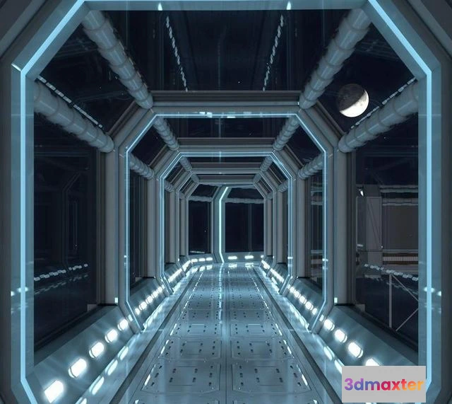 1519526 - PBR Game 3D Models - Modular Corridor V2 3D Max