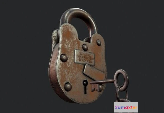 1519548 - PBR Game 3D Models - Old Padlock 3D Max