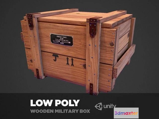 1519552 - PBR Game 3D Models - Old soviet wooden military box 3D Max