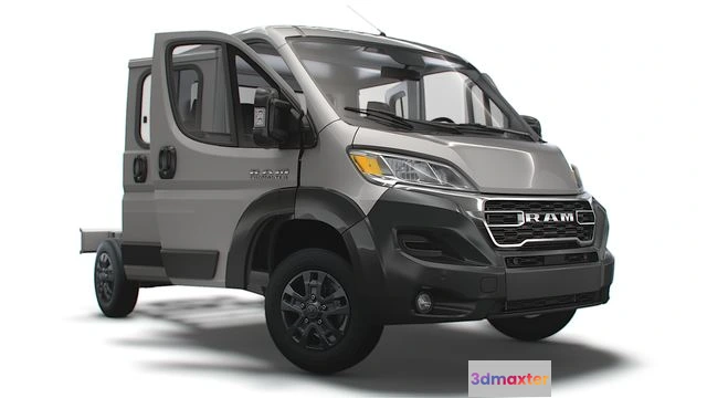 1519694 - PBR Game 3D Models - RAM Promaster Chassis Truck CrCab 3450WB HQInterior 2023 3D Max