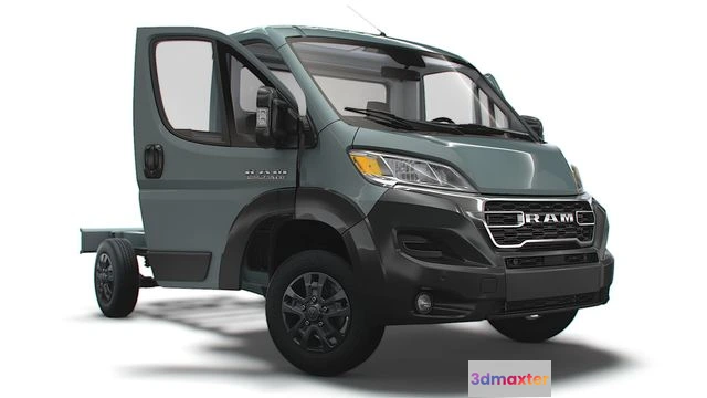 1519700 - PBR Game 3D Models - RAM Promaster Chassis Truck SCab 3450WB HQInterior 2023 3D Max