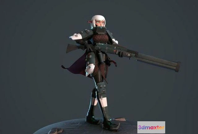 1519708 - PBR Game 3D Models - Red Moon Sniper 3D Max