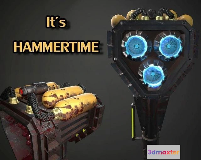 1519736 - PBR Game 3D Models - Rocket hammer 3D Max