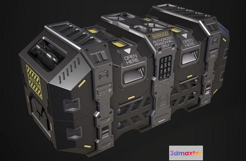 1519756 - PBR Game 3D Models - Sci-fi Crate 3D Max