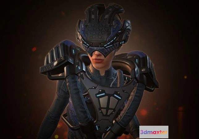 1519760 - PBR Game 3D Models - Sci-fi girl 3D Max