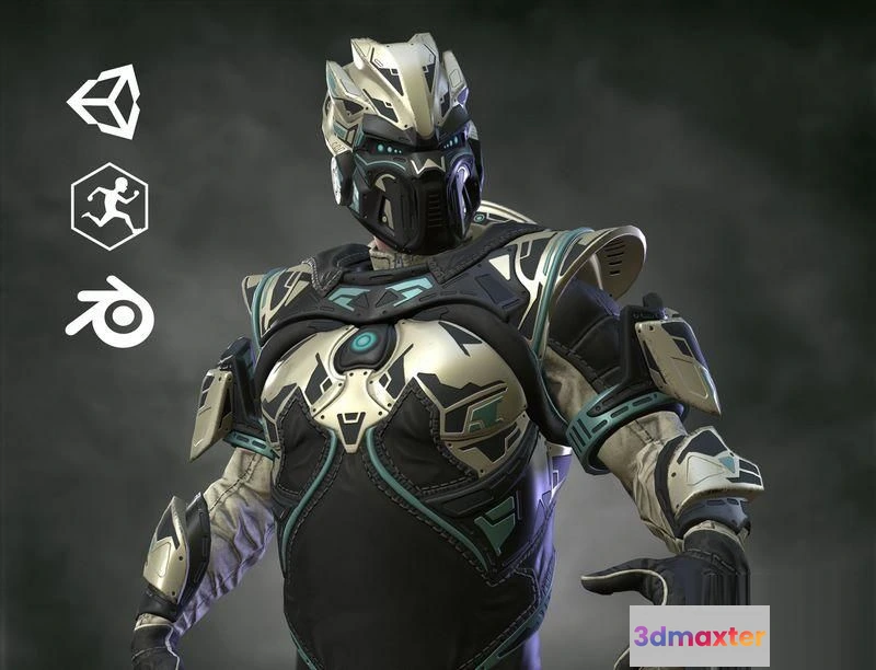 1519764 - PBR Game 3D Models - Sci-fi infantryman 3D Max